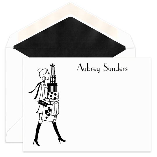 Professional Shopper Flat Note Cards - Raised Ink